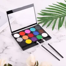 15 цветов нетоксичные водорастворимые пигменты для макияжа Набор для рисования на лице шаблон
