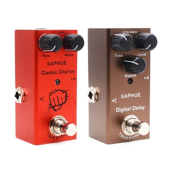 

Electric Guitar Classic Chorus Pedal Rate/Width Knob Effect Pedal & Digital Delay Pedal Time/Level/Repeat Knob