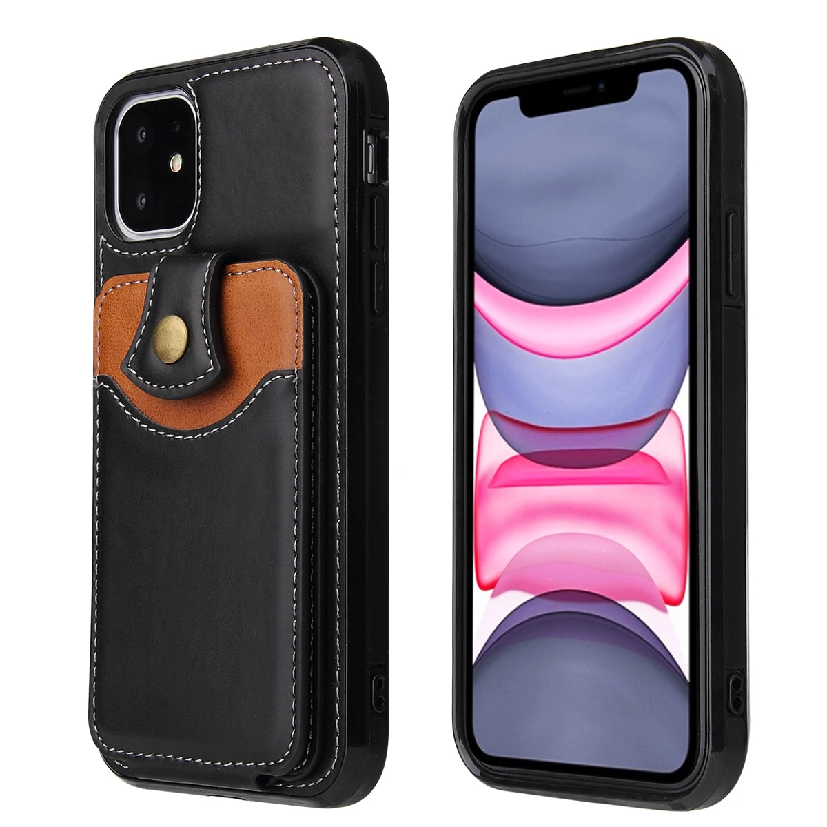 Black Роскошный чехол-кошелек для iPhone 11 Pro Max 6 6s 8 7 Plus X XR XMAX кожаный чехол для телефона кожаный чехол-накладка s Capinha Shell - Цвет: Black