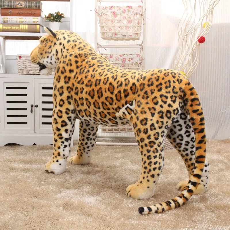 high simulation large animal plush toy standing tiger lion leopard birthday gift teaching photography props home showroom decoration  (6)