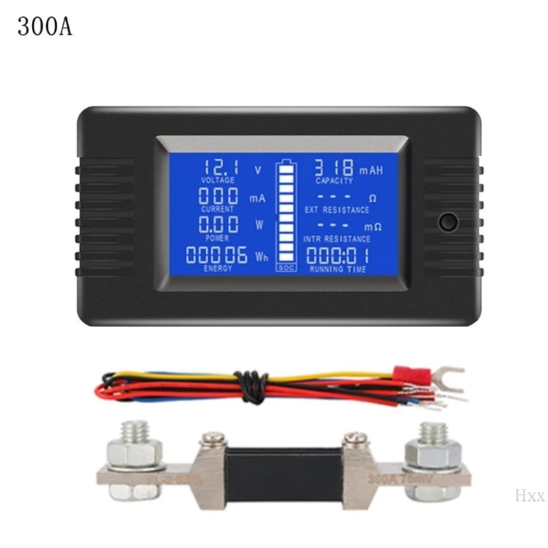 300A DC 0-200V 0-300A тестер Вольтметр Амперметр Напряжение тока сопротивление мощности счетчик времени энергии монитор - Цвет: 300A