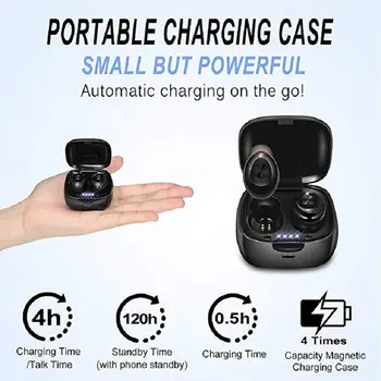 

TWS Wireless Headphones 5.0 True Bluetooth Earbuds Waterproof Sports Earpiece 3D Stereo Sound Earphones with Charging Box