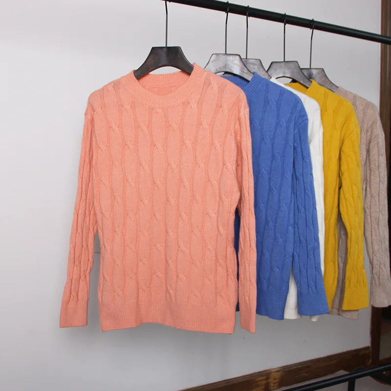 Женские свитера, зимние вязаные топы с круглым вырезом и длинным рукавом, милые вязаные свитера, 9 цветов, Женские повседневные топы, женские пуловеры