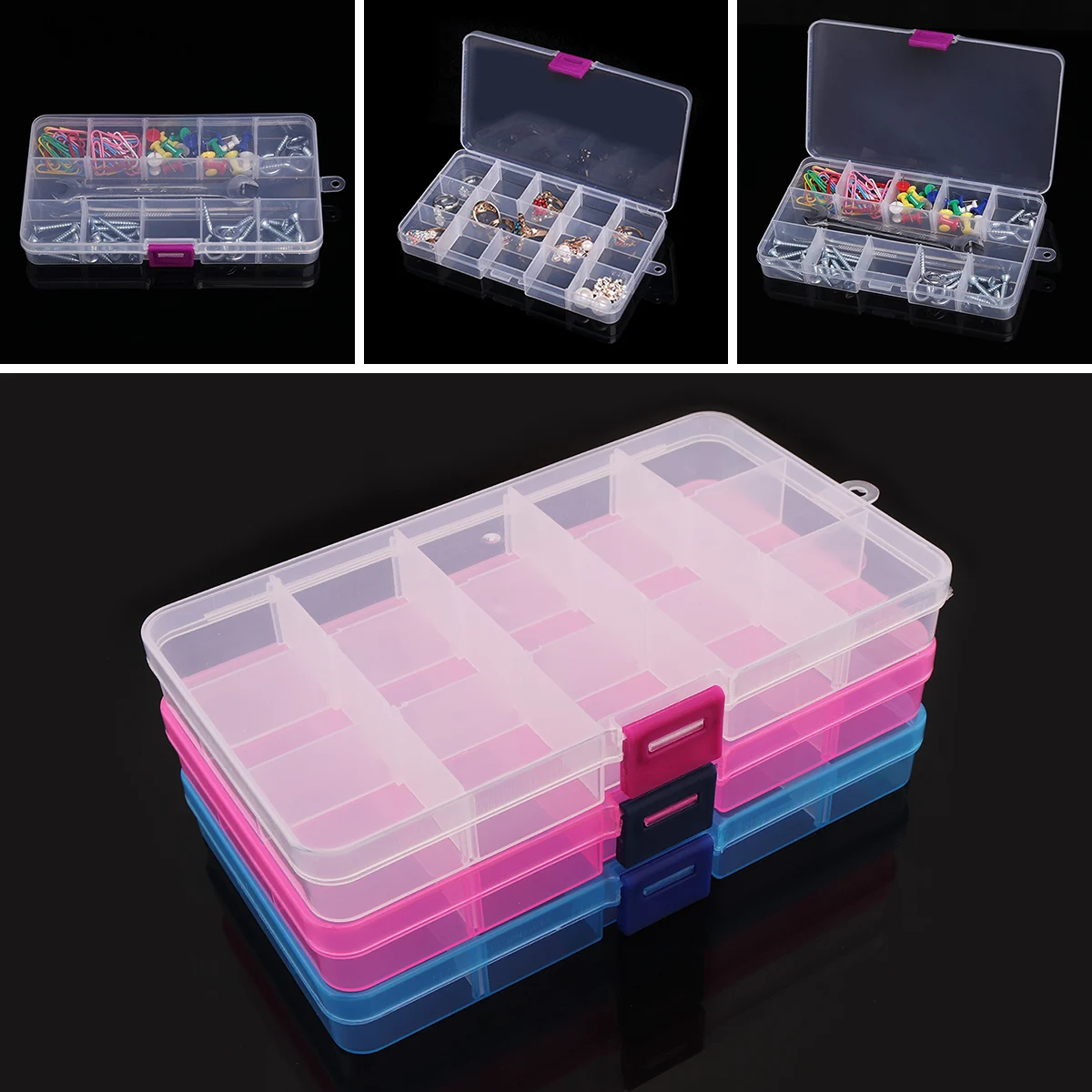 

15 Grid Portable PP Removable Multipurpose Organizer Container Storage Box Fit for Household Daily / Cosmetic / Jewelry