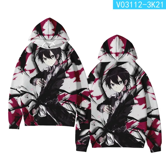 SAO Sword Art Online Hoodie Sweatshirt Men Women Fashion Casual 2023 Hot  Sale Anime 3D Hoodies