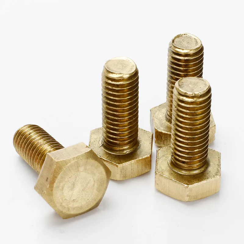 

5/10/25PCS M4 M5 Brass External Hex Screw Copper External Hexagon Bolt L=6-50mm