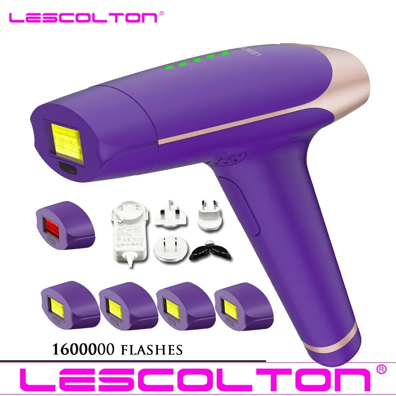 Lescolton больше ламп T009 IPL лазерная Машинка для удаления волос лазерный эпилятор удаление волос перманентное бикини триммер depilador лазер - Цвет: Six head purple