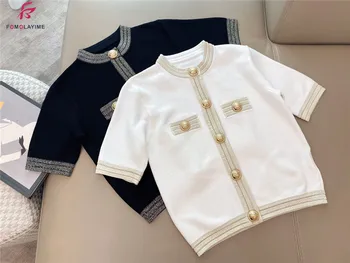 

Luxury Tops Tees 2020 Women Summer High Fashion O Neck Patchwork T-shirt