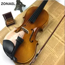 ZONAEL 4/4 3/4 1/2 1/4 4/4 полный Размеры натуральный акустическая скрипка Фидель O с случае отключения звука тетива для лука 4-струнная Instru