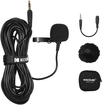 

ACEMIC M11 Single Head Lavalier Microphone Mic Lapel Clip-On Omni-Directional Condenser with 3.5mm Connector for DSLR Camcorder
