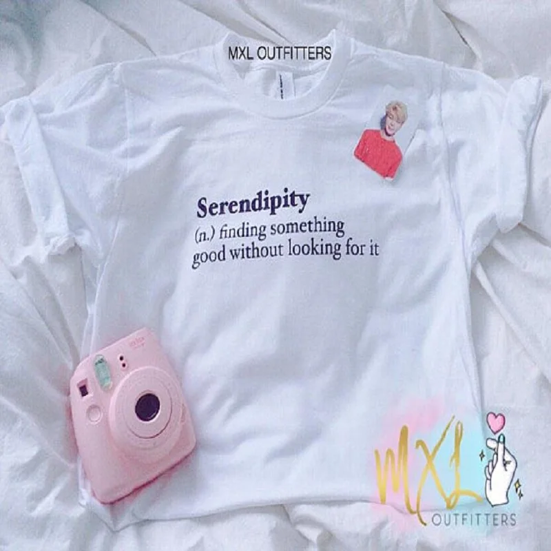 BANGTAN Serendipity Definition Футболка KPOP корейский стиль уличная мода унисекс Топы футболки Высокое качество Tumblr Harajuku футболка