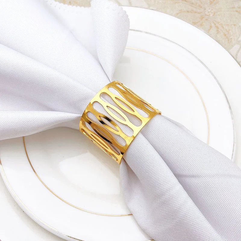 ROND DE SERVIETTE ,rose goldEnsemble de table'hôtel 10 pièces, anneau