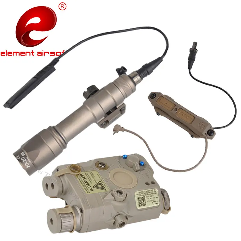 Коричневый Airsoft Element Tactical Flashlight Surefir M600 Red Laser IR Laser Light PEQ15 M600C Hunting Lamp Weapons Light PEQ 15 - Цвет: Коричневый