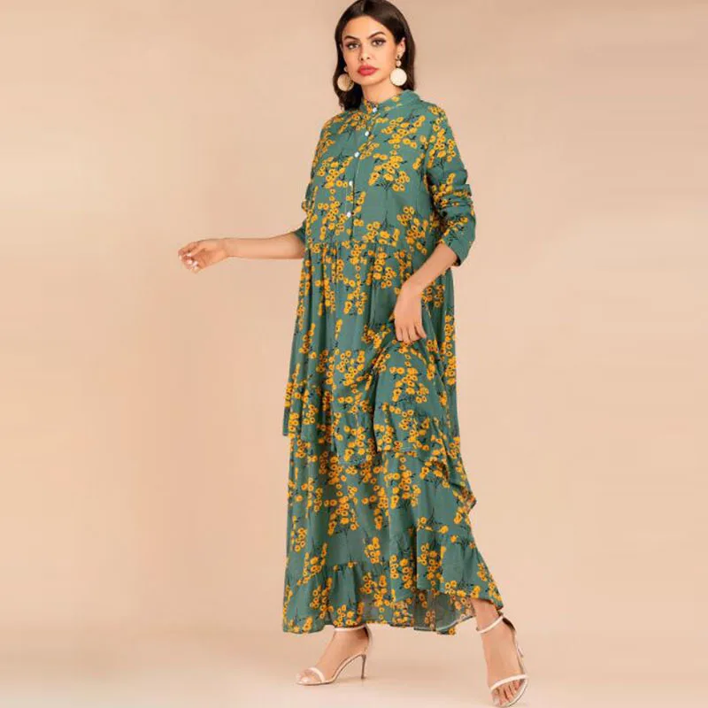 

Europe And America Autumn And Winter Original Large Size Long-sleeved Dress Hot Selling Fat Mm Long Skirts