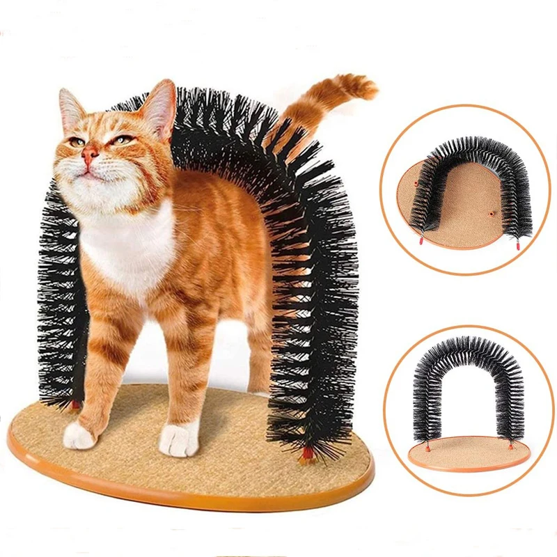 Cat Arch Bristles Self Groomer Massager Scratching Pet Kitten & Cat Nip Play Toy 