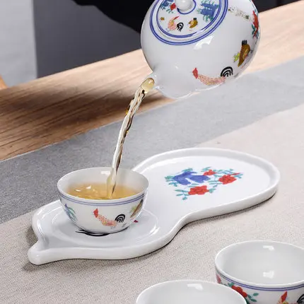

Ceramic Tea Table Zen Ceramic Tea Tray Chinese Tea Culture Tea Cup Tools Set Storage Tray Ceramic Tea Pot