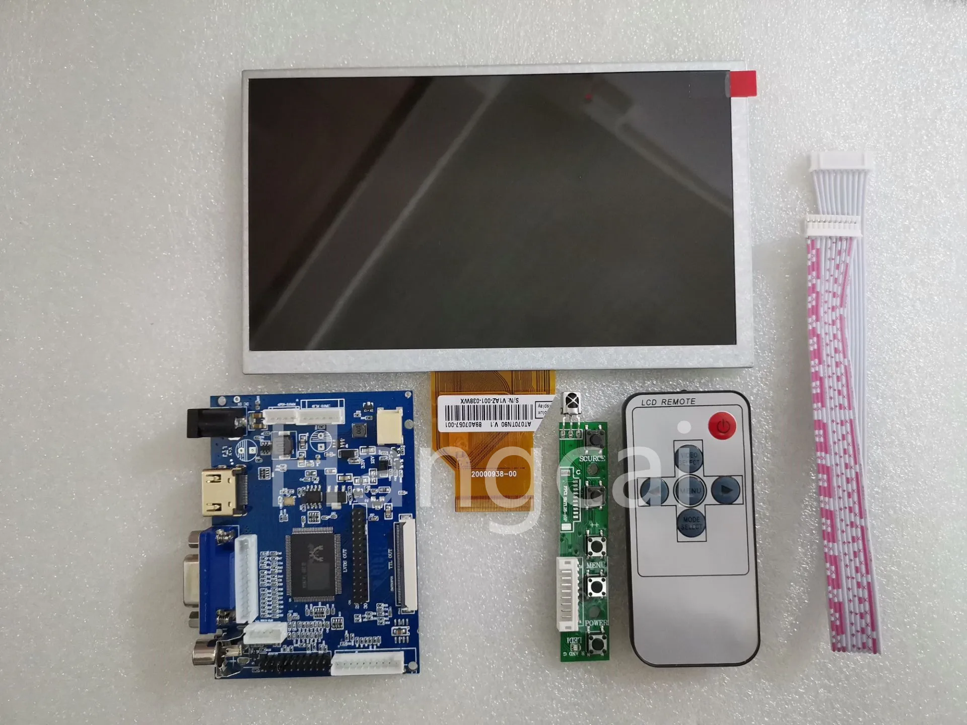 

7-дюймовый ЖК-экран 50pin at070tn90 + плата привода HDMI VGA AV 800*480