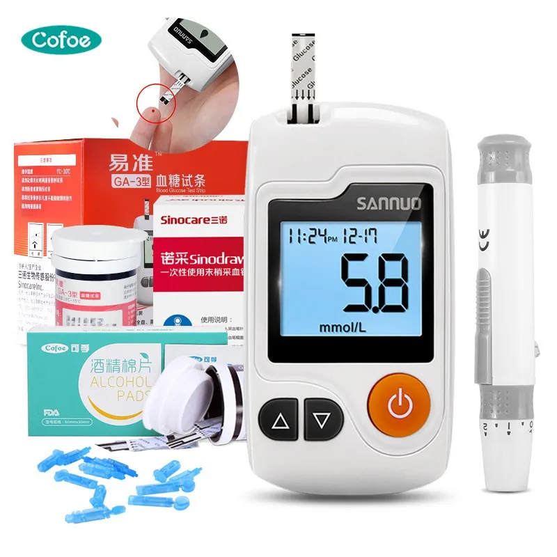 

Sannuo Yizhun GA-3 Blood Glucose Meter & Test Strips & Lancets Needles Glucometer Blood Sugar Detection Monitor for Diabetic