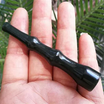 

Copper statue China Hand Carved Natural Hetian Jade Bamboo Section Cigarette Holder Smoking Tool Smoker Gift