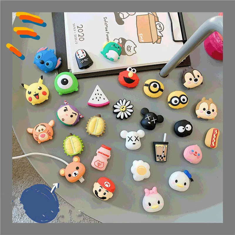50pcs/lot Cartoon Phone USB cable protector for iphone cable chompers cord animal bite charger wire holder organizer protection