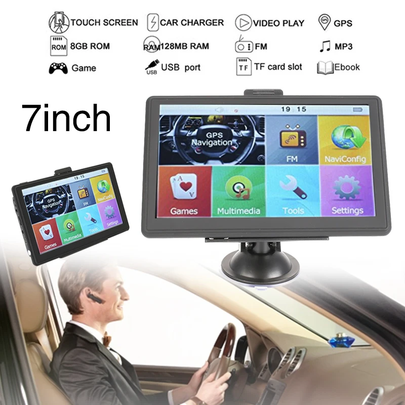 

Truck Navigator Car GPS Navigation Smart GPS Navigator Video Audio 8GB 7" Universal