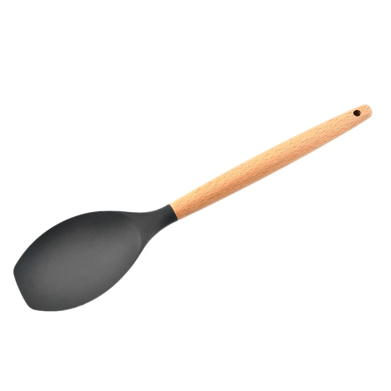 11PCS/Set Silicone Wooden Handle Kitchenware Set High Temperature Resistance Household Cooking Tool Sets