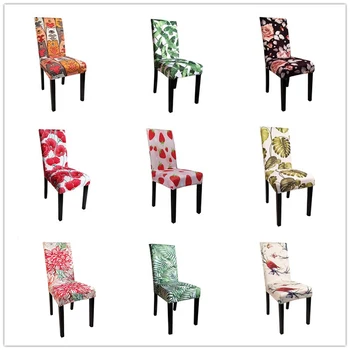 

4/6/8PCS Spandex Elastic Dining Chair Cover With Back Universal Kitchen Living Room Stretch Slipcover Chair Protector Seat Case