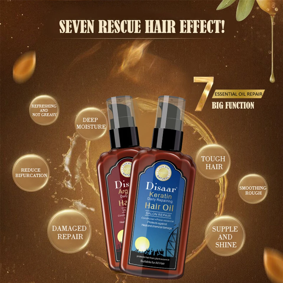 120ml Pure Keratin Argan Oil Care Hair& Scalp Treatment Moisturizing Hair Easily Absorbed Oils Increase the Gloss Repair Hair