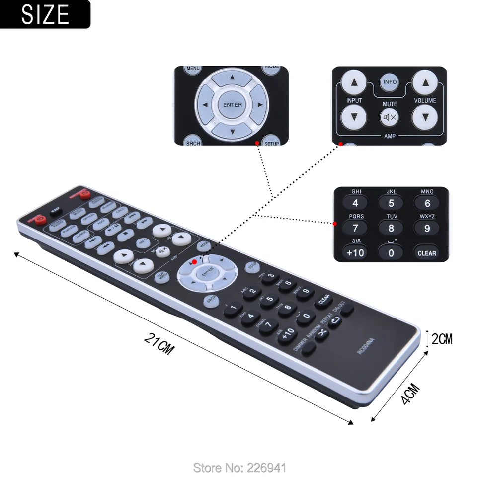 ALLIMITY RC002PMSA Afstandsbediening Vervangen fit voor Marantz Geïntegreerde Versterker 74PM80/05B SA8005 PM-8005 PM8005 PM8005