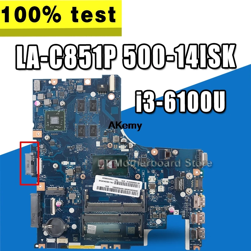 LA-C851P материнская плата для ноутбука lenovo Ideapad 500-14ISK оригинальная материнская плата I3-6100U с видеокартой