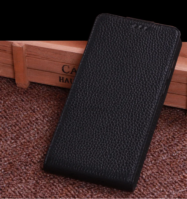 Business Genuine Leather Vertical Flip Phone Case For Lenovo Vibe P2/Lenovo Vibe Shot Z90 Vertical Phone Case Up and Down Cover - Цвет: Black 4