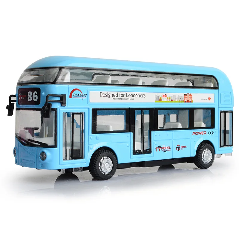 

Ty models City Air Conditioner Bus Alloy London Double Layer Bus Car Model Children Warrior Sound And Light Toy