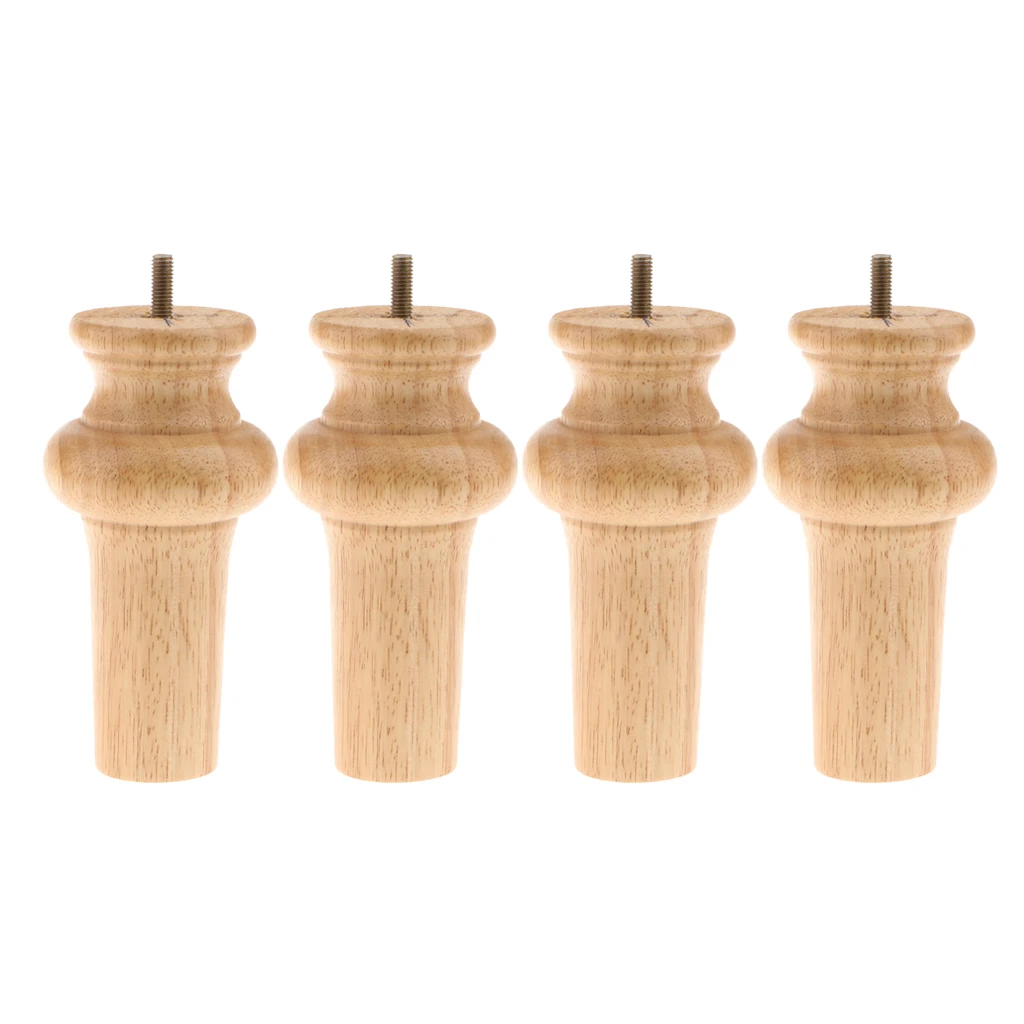 4-Pack Wooden Tapered Sofa Legs Cupboard Legs Furniture Replacement Feet Plinth 15cm, Furniture Legs