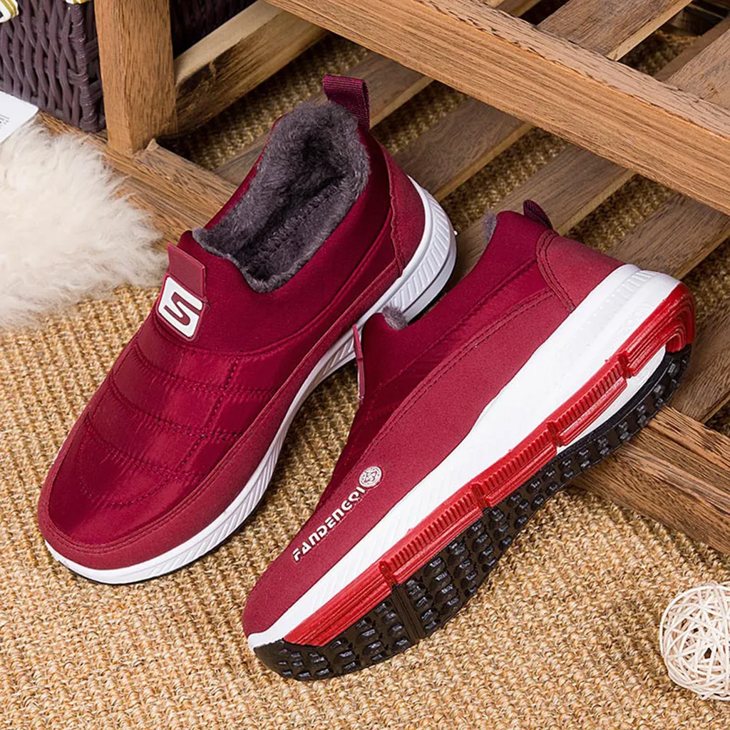 Size36-40; женская зимняя обувь; пара зимних ботинок унисекс без застежки; Теплые повседневные ботинки на меху с нескользящей подошвой для мам