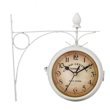 

Double Side Clock European Style Clock Wrought Iron Wall Clock Retro Indoor Home Decoration Double-sided Wall Double Side Clock