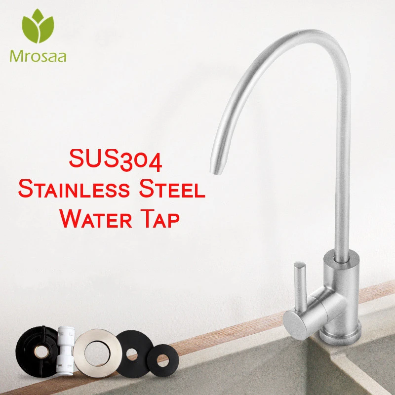 Bathroom Basin Faucet Stainless Steel Kitchen Sink Single Cold Water Tap Hole Ro