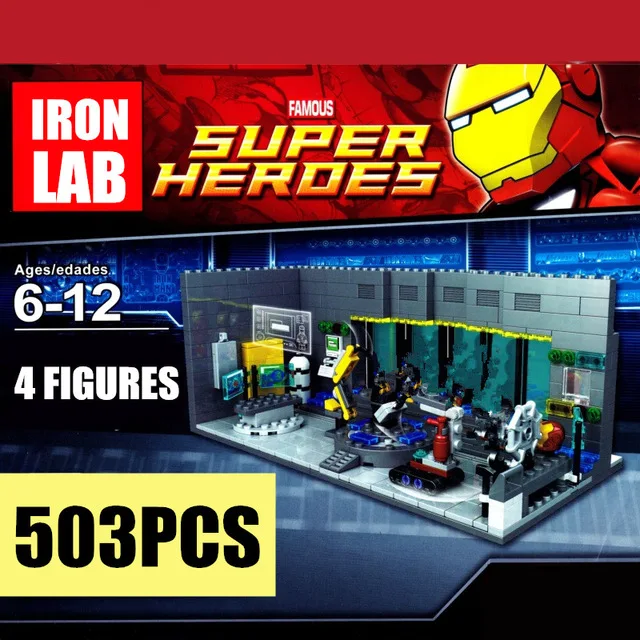Новый MOC Железный человек подземный Marvel Tony Stark Fit Мстители башня фигурки