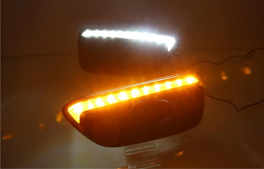 Osmrk led drl дневные ходовые огни для Honda brio с динамическим движущимся желтым поворотным сигналом