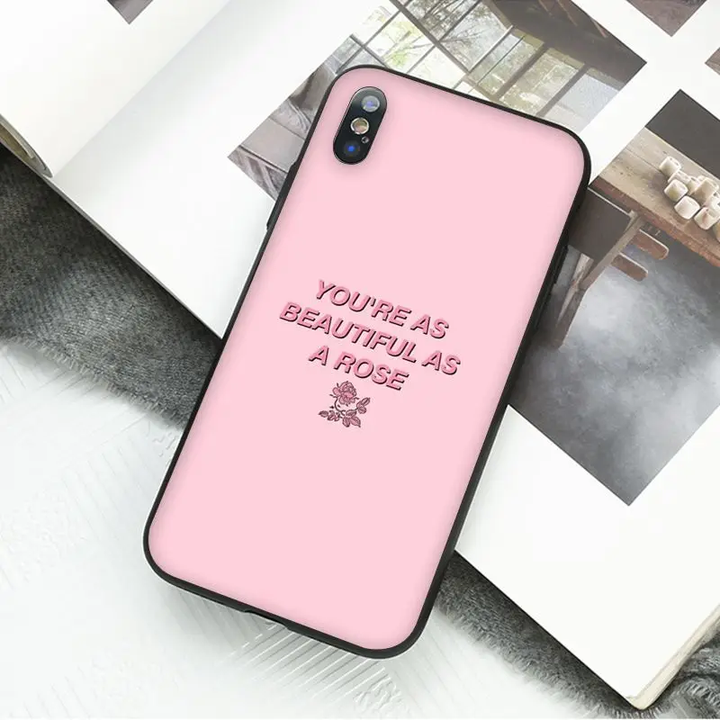 A4 Yinuoda Винтажный Розовый эстетический песенок, черный чехол для телефона Apple iPhone 8 7 6 6S Plus X XS MAX 5 5S SE XR, чехлы - Цвет: A4