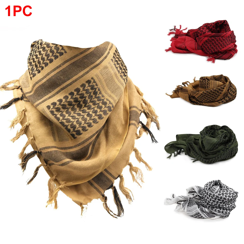 Face Veil Muslim Men Women Cycling Wrap Head Scarf Hiking Neck Outdoor Camping Shawl Travel Tassel Ends Cover