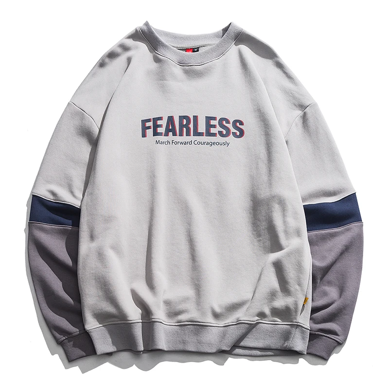 

2019 Men's Spring New Casual Letter Printing Long-sleeved Round Neck Hoodies Loose Temperament Tide Cotton Harajuku M-2XL