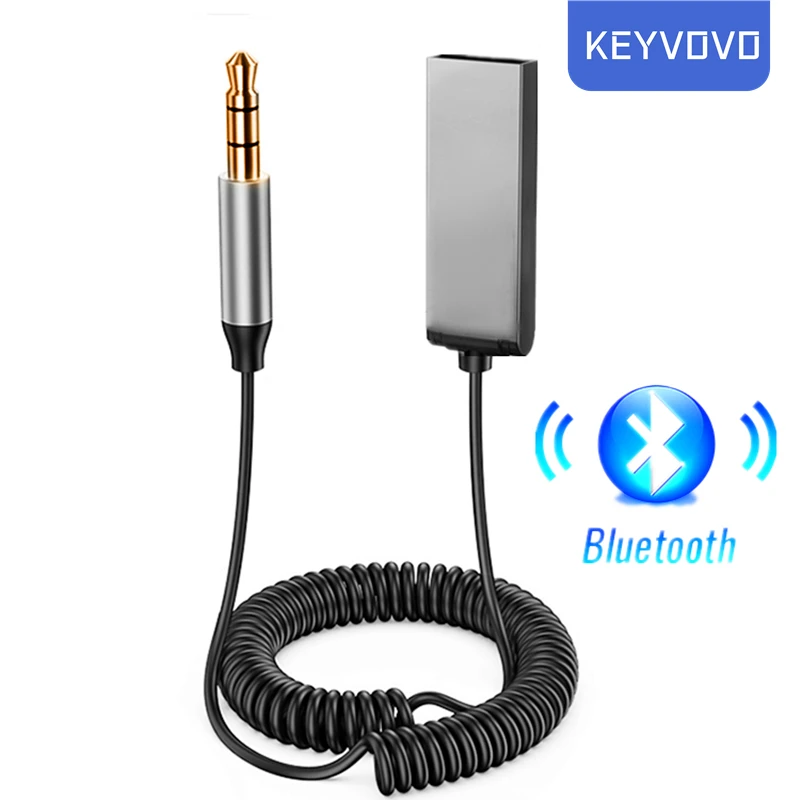 Bluetooth вспомогательный адаптер Keyvovo с USB на разъем 3 5 мм автомобильный аудио Aux 0