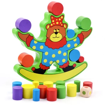 

Children Bear Clown Wooden Balanced Building Blocks Games Early Educational Toys Sorting, Nesting & Stacking toy Baby Games