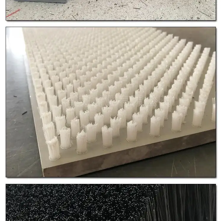Customized pvc nylon scrubbing brush strip brush industrial pp tile retaining strip brush dust removal brush CNC punch plate