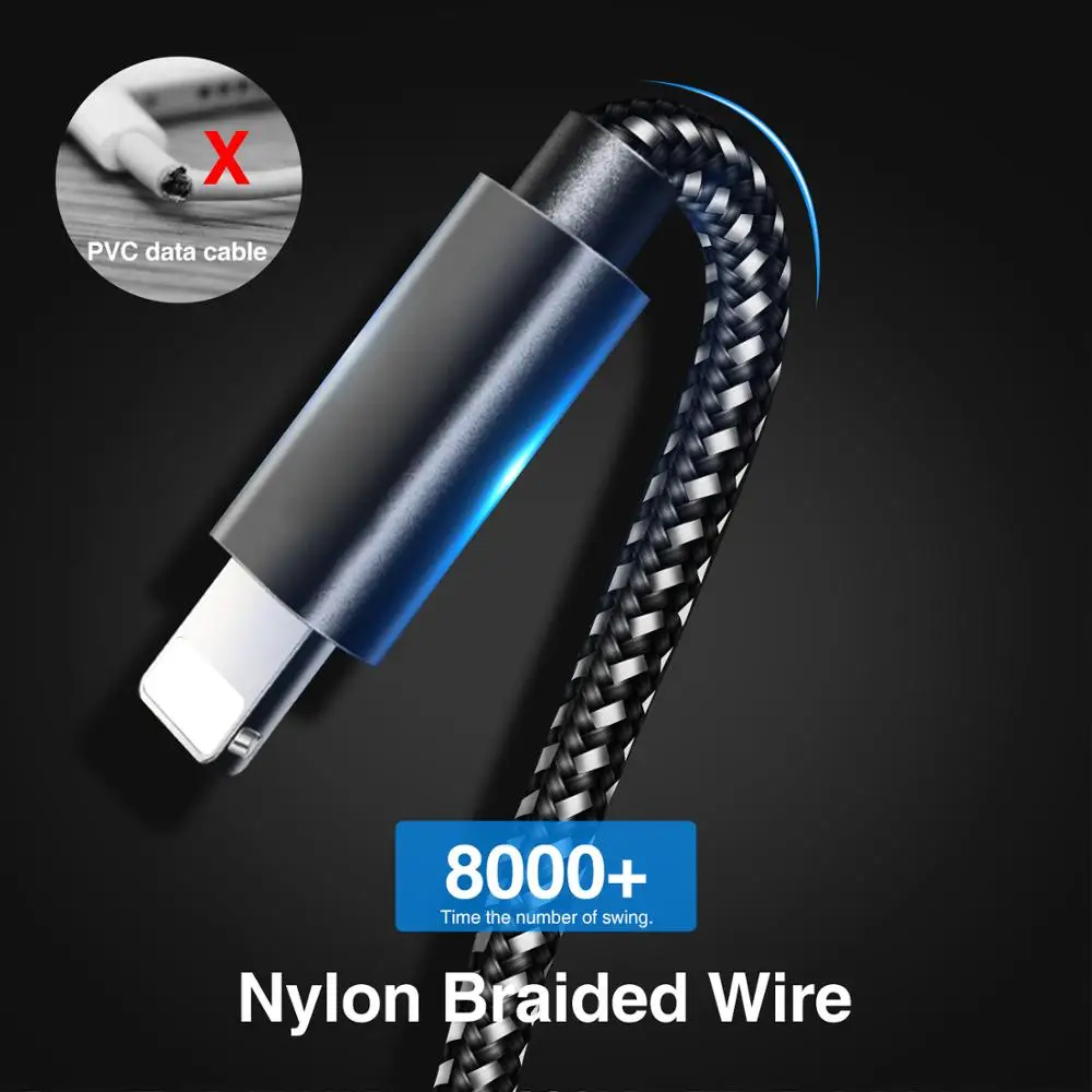 2 шт./упак. Быстрая зарядка PD Кабель 1,8 m 3M USB кабель с PD3.0 2.4A быстрого заряда 18 Вт Тип Кабеля C-Lightning для iPhone iPad iPod Macbook