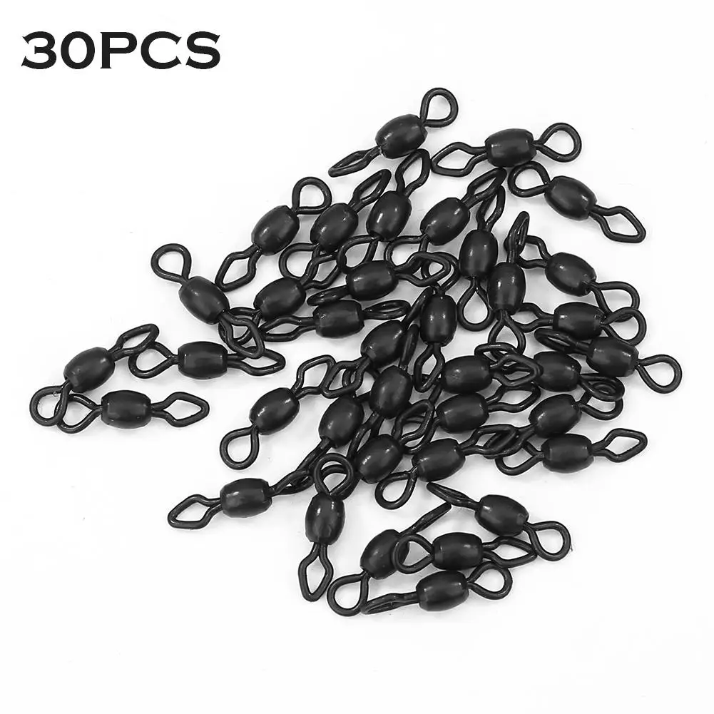 

30/50/100pcs/set 8 Word Fishing Connector Steel Ball Bearing Barrel Rolling Swivel Solid Rings Ocean Boat Fishing Hooks
