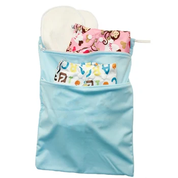 

Trendy Diaper Bag Mother Baby Stroller Outdoor Hanging 30*40cm Diaper Bag WetBag Reusable Double-Layer Waterproof Dry Wet Bag