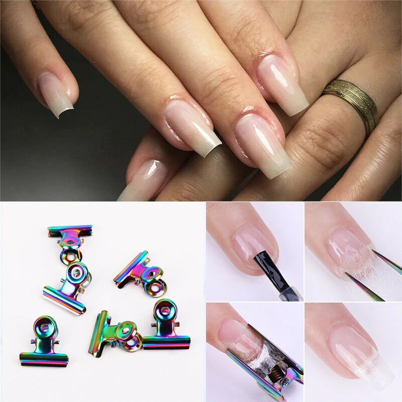 Curve C Nail Pinching Clips French Nail Form Tips Tweezers Stainless Steel Acrylic Nails Extension Pinchers Multi Function Tools