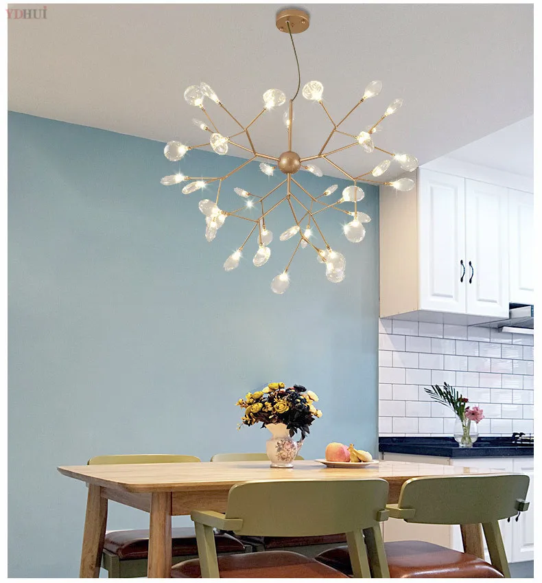 LED Tree branch chandelier Kitchen Restaurant Bar heracleum lustre salon Lighting Art Decor luminaire hanging light fixtures