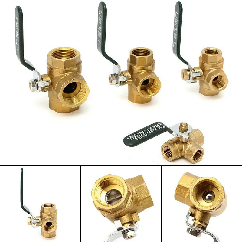 Новый 1/4 'Ɖ/8'' 1/2 'Ɖ/4 ''Brass шаровой клапан с фиксированным 3 Way полный L/T